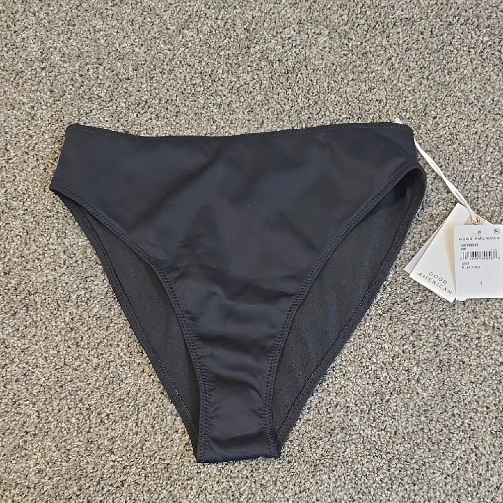 NWT Good Ameeican Black Women's Swim Bottom Sz 2/M